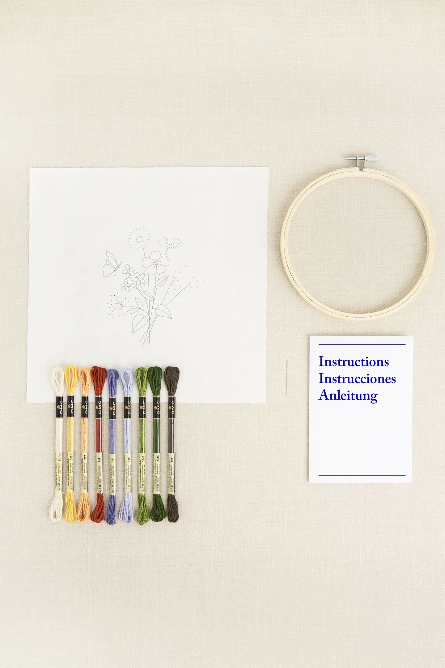 SUMMER FLOWERS EMBROIDERY KIT