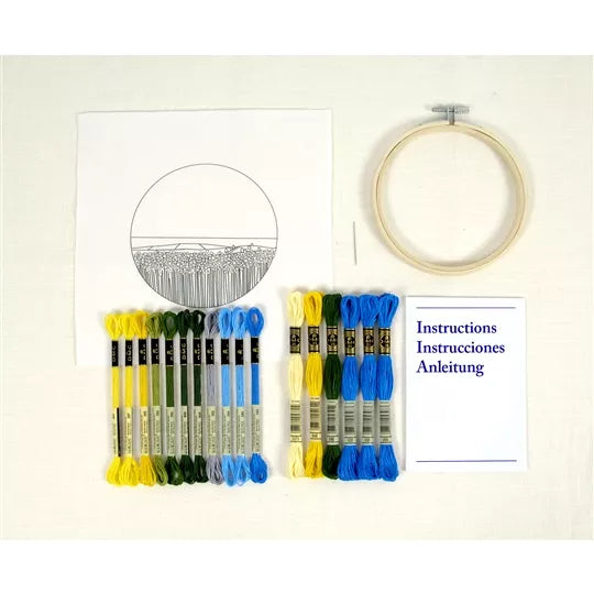 SUNFLOWER FIELDS EMBROIDERY KIT