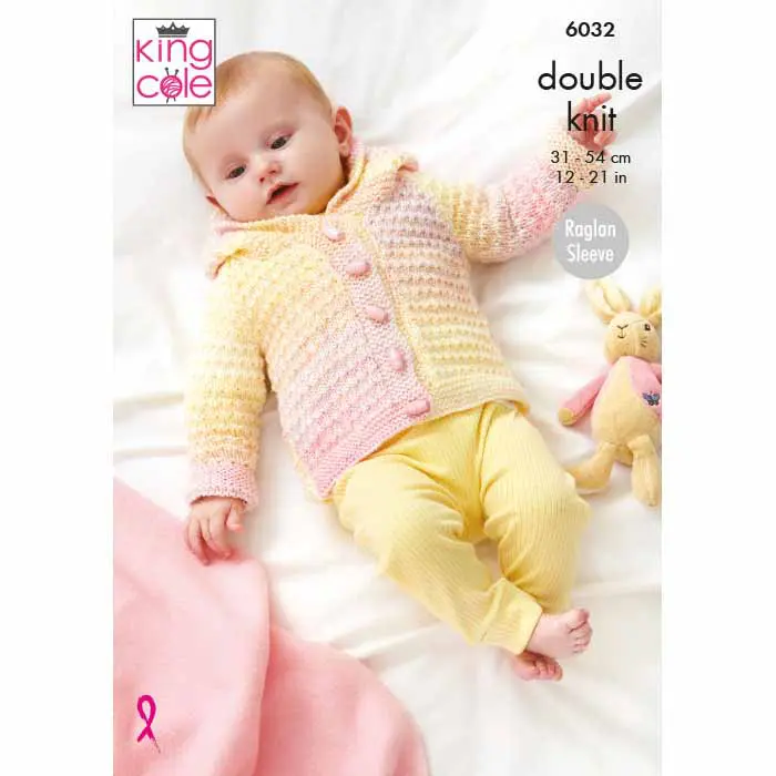 KING COLE 6032  Cardigan, Cape, Jacket & Hat in Cutie Pie DK