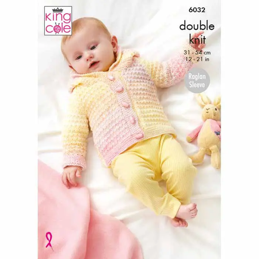 KING COLE 6032  Cardigan, Cape, Jacket & Hat in Cutie Pie DK