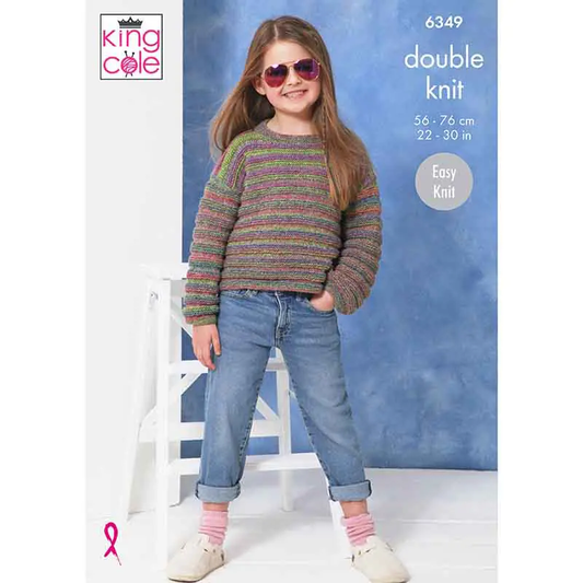 KING COLE 6349  Sweater & Cardigan in Jamboree DK