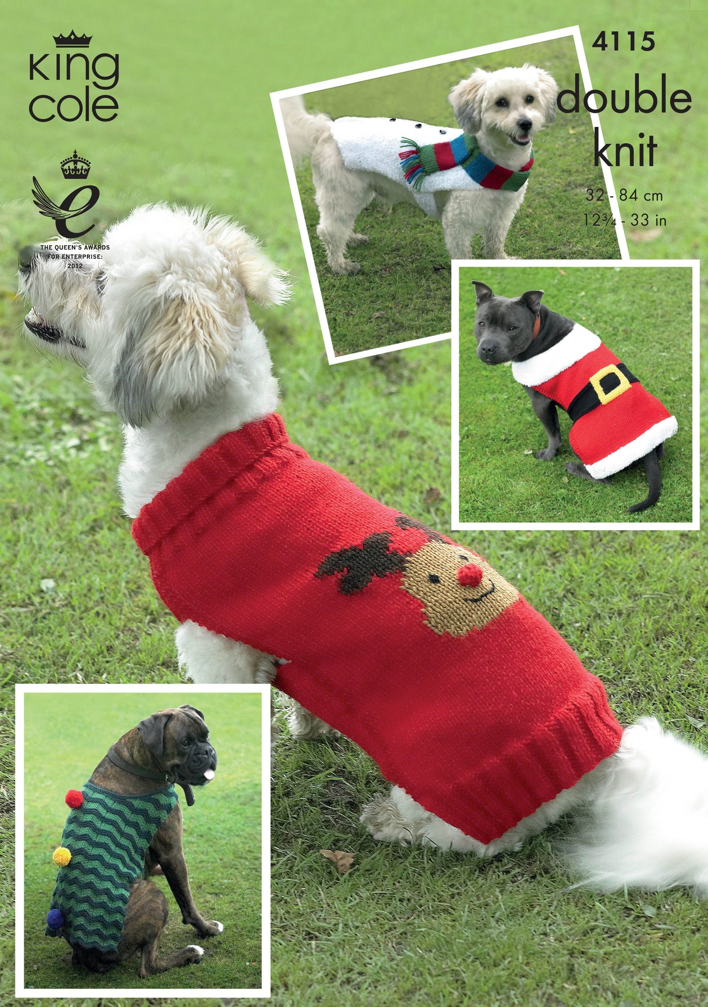 KING COLE 4115  Christmas Dog Coats in Merino DK & Cuddles DK