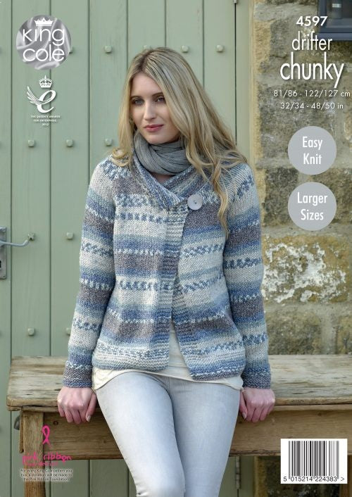 KING COLE 4597  Jackets in Drifter Chunky