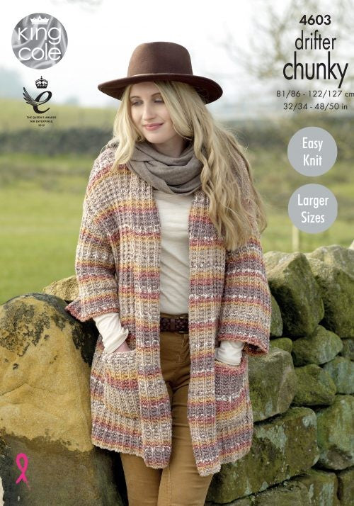 KING COLE 4603  Ladies Jackets in Drifter Chunky