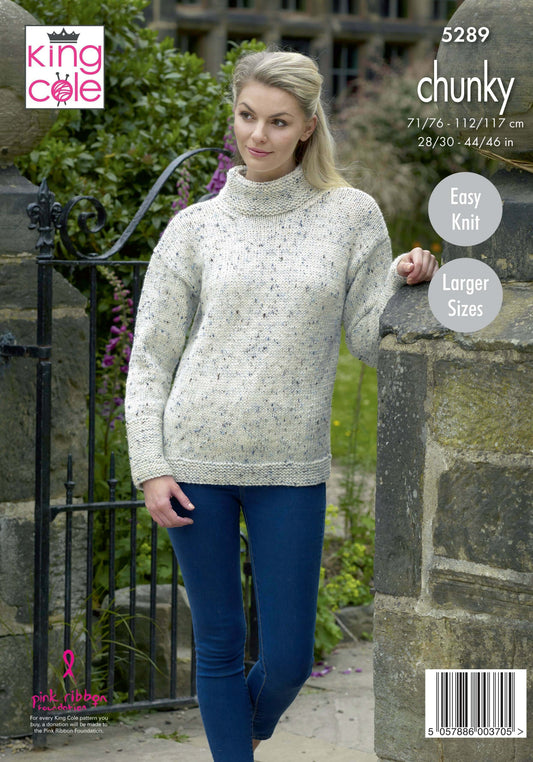 KING COLE 5289  Sweaters in Chunky Tweed