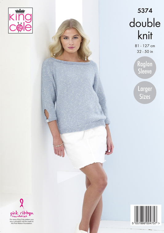 KING COLE 5374  Sweaters in Cotton Top DK