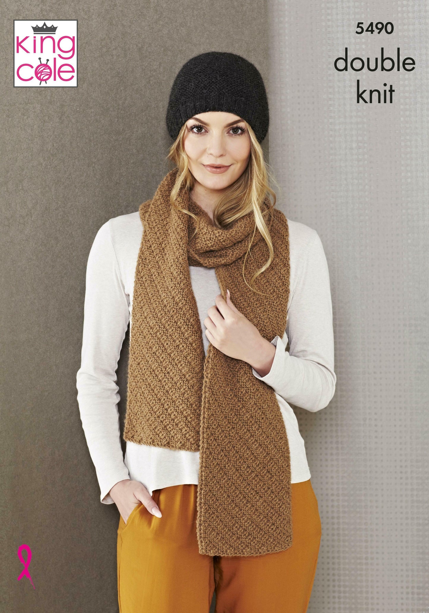 KING COLE 5490  Wrap, Snood, Hood & Scarf in Natural Alpaca DK