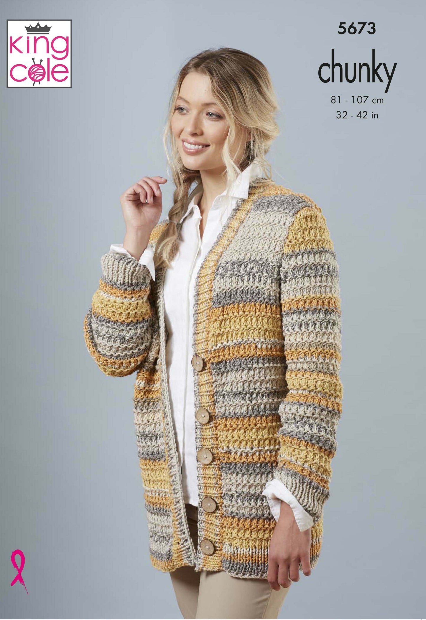 KING COLE 5673  Sweater & Cardigan in Forest Aran/Chunky