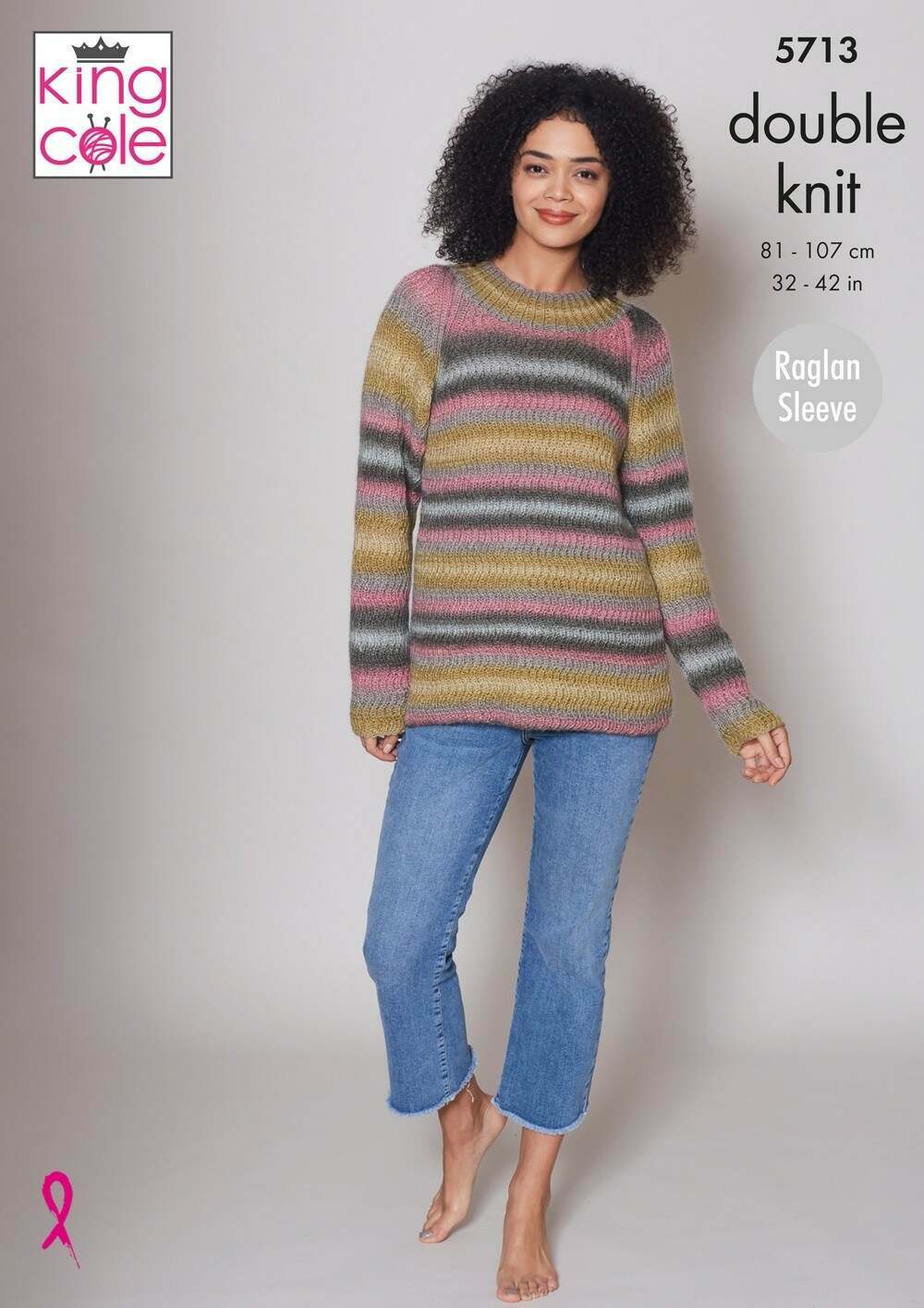 KING COLE 5713  Sweater & Cardigan in Riot DK