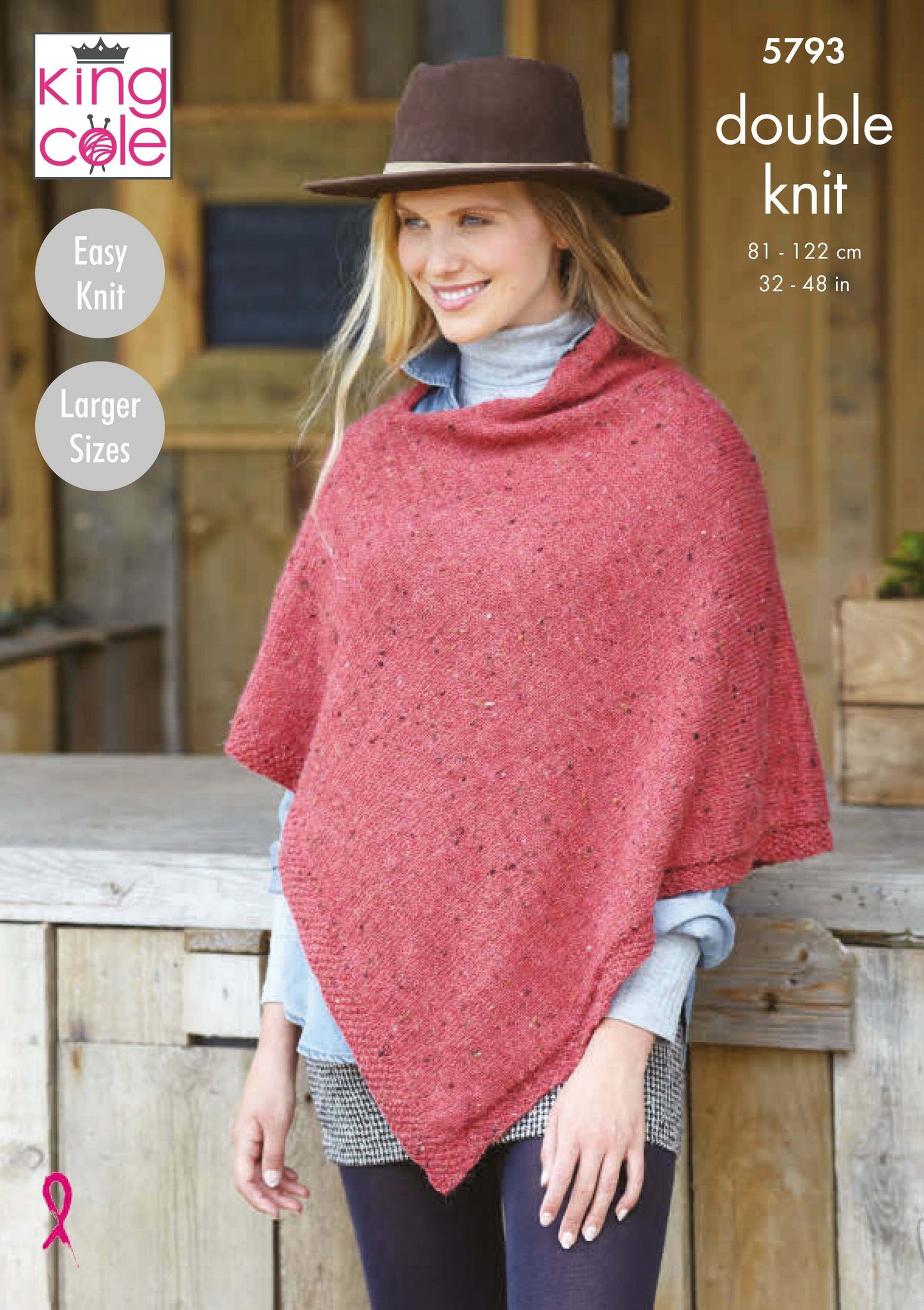 KING COLE 5793  Ladies Ponchos in Homespun DK