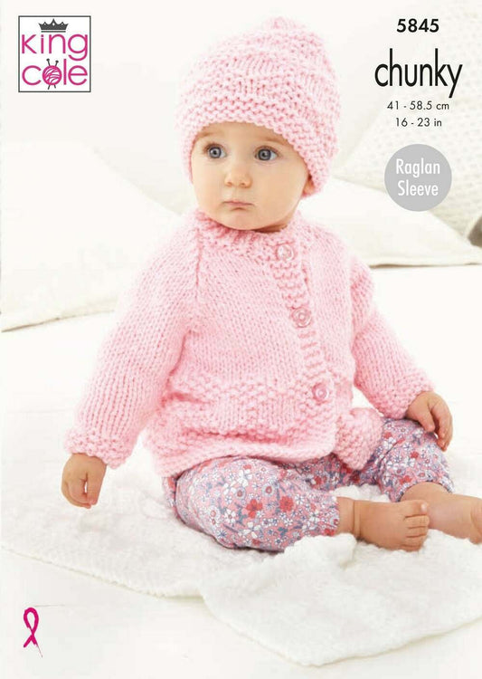 KING COLE 5845  Jacket, Sweater, Hat & Blanket in Comfort Chunky