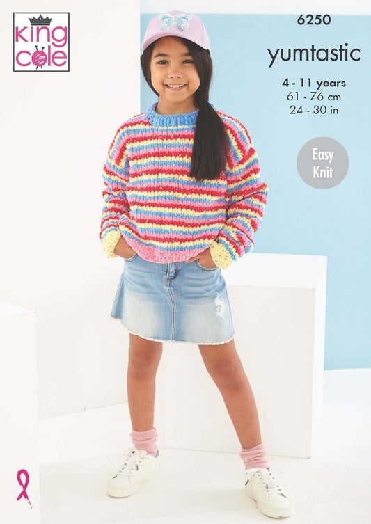 KING COLE 6250  Sweater & Accessories in Yumtastic Chunky
