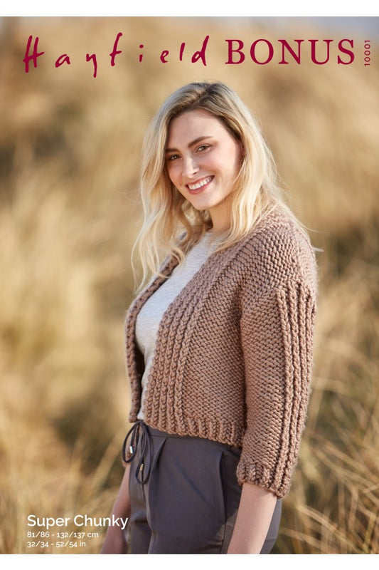 SIRDAR 10001  Kimono Jacket in Hayfield Bonus Super Chunky