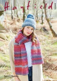 SIRDAR 10083  Scarf and Hat in Hayfield Spirit Chunky