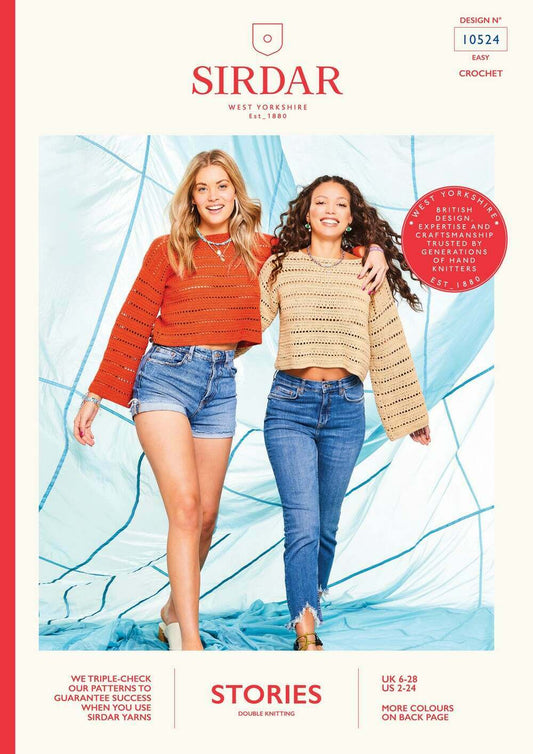SIRDAR 10524  Crochet Cropped Sweater in Stories DK