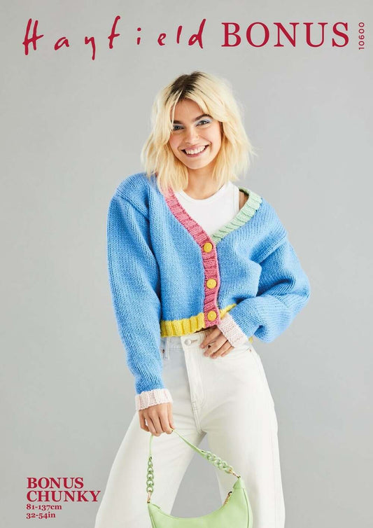 Sirdar 10600 Cardigan in Hayfield Bonus Chunky