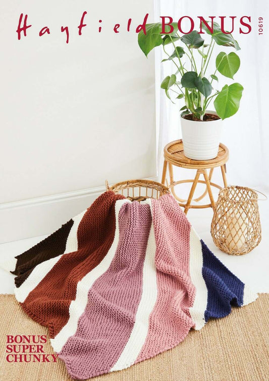 SIRDAR 10619  Blanket in Hayfield Bonus Super Chunky