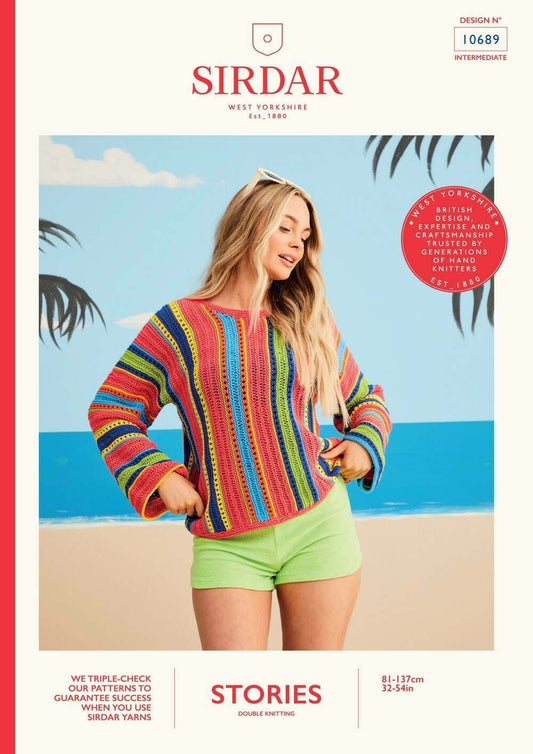 SIRDAR 10689  Crochet Sweater in Stories DK