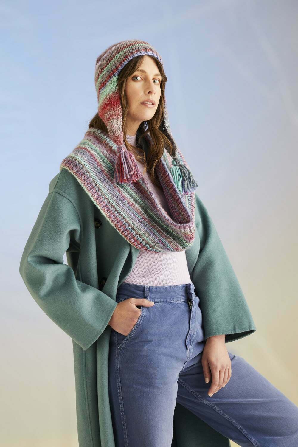 Sirdar 10709 Hat and Snood in Jewelspun with Wool Chunky
