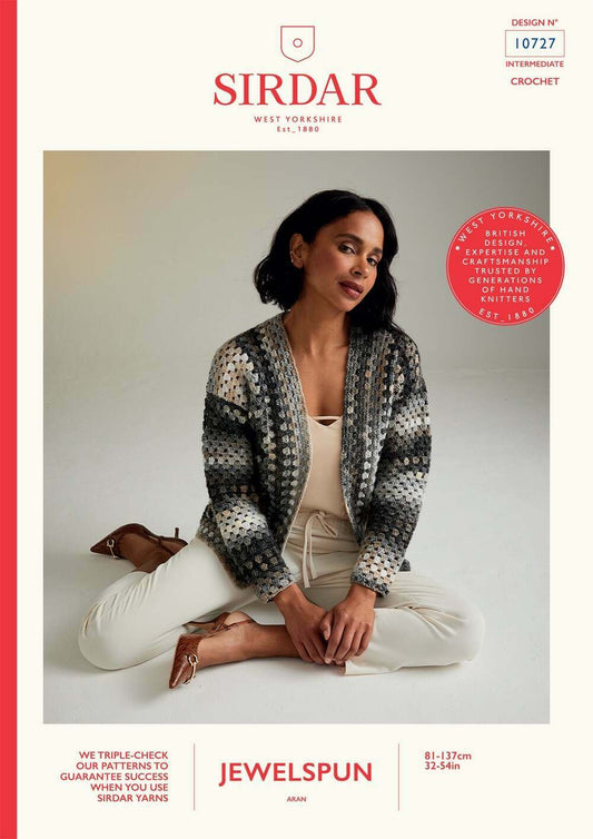 SIRDAR 10727  Cardigan in Jewelspun