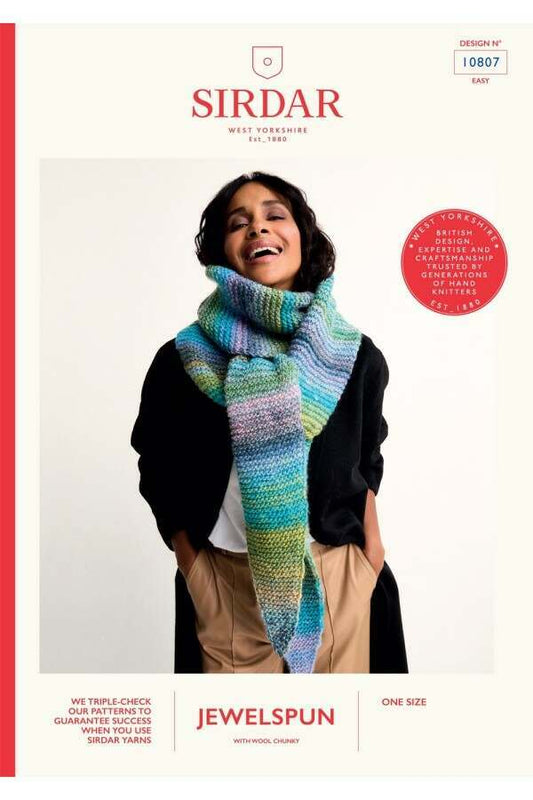 Sirdar 10807 Scarf in Jewelspun with Wool Chunky