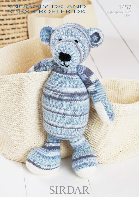 SIRDAR 1457  Bear Toy in Snuggly DK / Baby Crofter DK