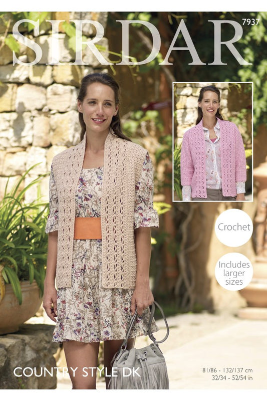 SIRDAR 7937  Jacket & Waistcoat (Crochet) in Sirdar Country Style DK