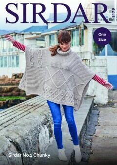 Sirdar 8179 Poncho in No. 1 Chunky
