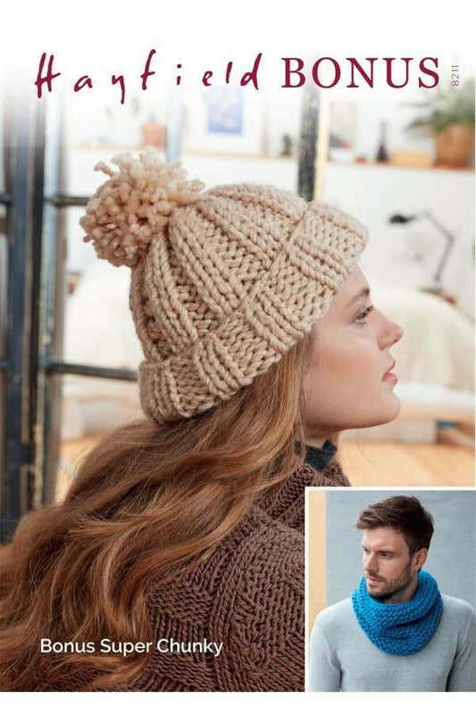 SIRDAR 8211  Hat and Snood in Hayfield Bonus Super Chunky