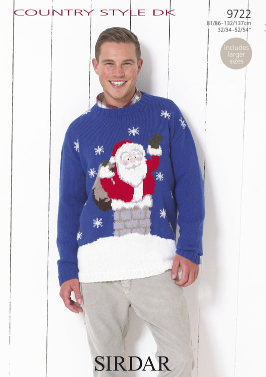SIRDAR 9722  Santa Claus Christmas Sweater  in Country Style DK